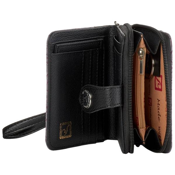 Womens Stone Mountain Tooled Small Zip Around Wristlet