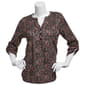 Womens Notations 3/4 Sleeve Paisley Pintuck Yoke Blouse - image 1