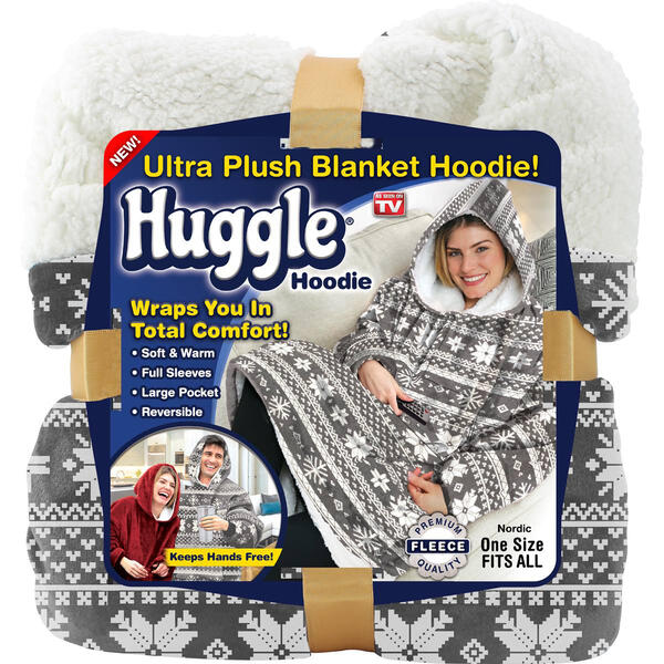 As Seen On TV Huggie Ultra Plush Blanket Hoodie - Nordic - image 