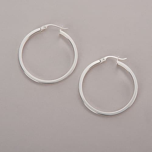 Designs by FMC Sterling Silver Hoop Earrings