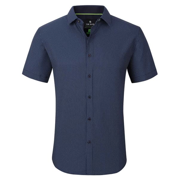 Mens Tom Baine Short Sleeve Slim Fit Dot Dress Shirt - Navy - image 