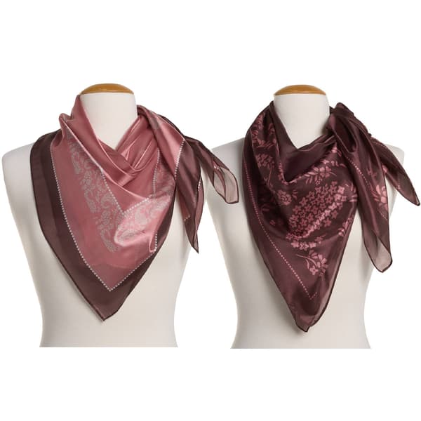 Womens Steve Madden 2pk. Floral Paisley Silk Square Scarf Set