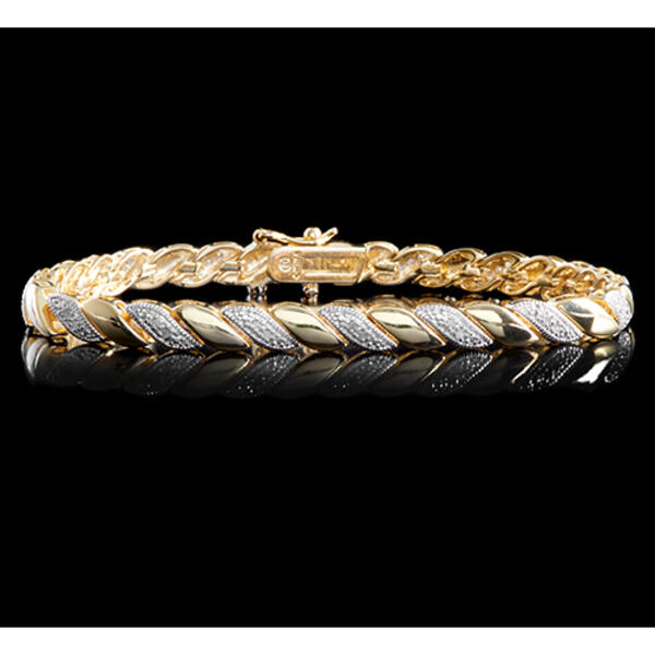 Gianni Argento Gold Plated & 1/4ctw. Diamond Bracelet - image 