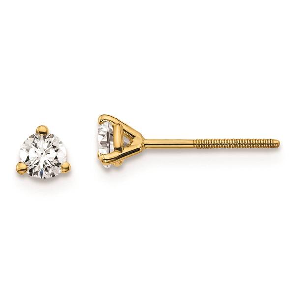 Pure Fire 14kt. Gold 1/4ctw. Certified Lab Diamond Screw Earrings - image 