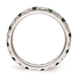 Pure Fire 14kt. White Gold Lab Created Emerald Eternity Band