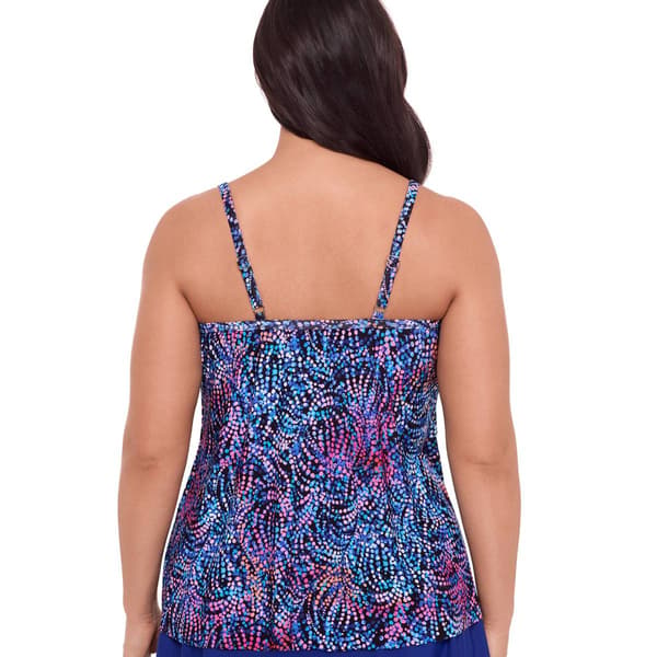 Plus Size American Beach Sparks Frenzy Tiered Tankini Swim Top