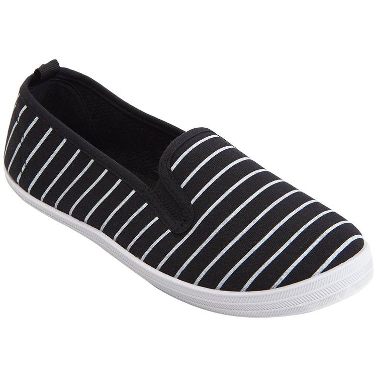 Womens Ashley Blue Stripe Twin Gore Flats