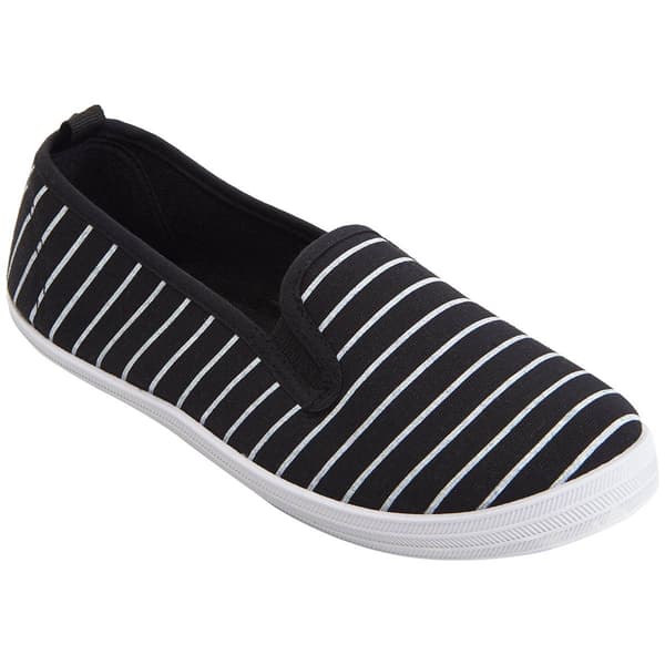 Womens Ashley Blue Stripe Twin Gore Flats - image 