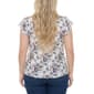 Plus Size NY Collection Cap Double Flutter Sleeve Floral Blouse - image 2