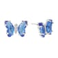 Athra Sterling Silver Blue Crystal Butterfly Stud Earrings - image 1