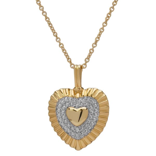 Accents by Gianni Argento Diamond Triple Halo Heart Pendant - image 