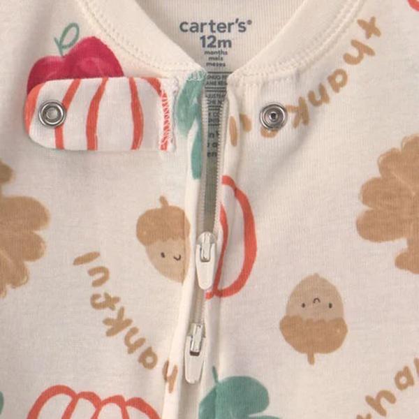 Baby Unisex (12-24M) Carter''s® Thanksgiving 2-Way Zip Pajamas