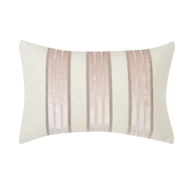 Charisma Melange Beaded Stripe Decorative Pillow - 14x22
