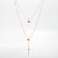 Ashley Layered Necklace w/ AB Crystal/Heart/Pave Cross Charms - image 1