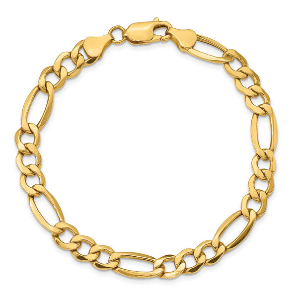 Mens Gold Classics&#40;tm&#41; 7.3mm. 14k Semi Solid Figaro Chain Bracelet - image 