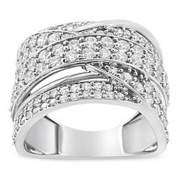 Haus of Brilliance Sterling Silver 2ctw. Diamond Bypass Ring