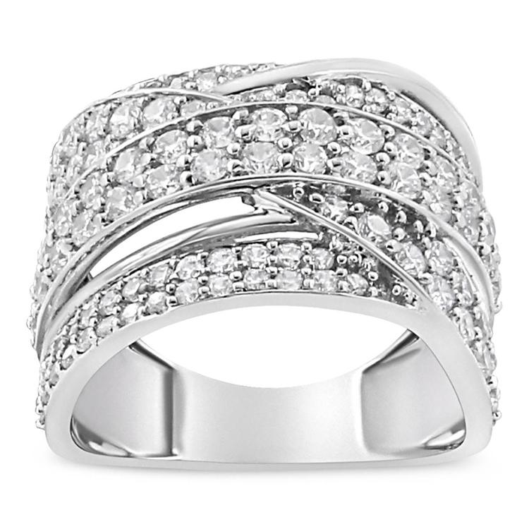 Haus of Brilliance Sterling Silver 2ctw. Diamond Bypass Ring