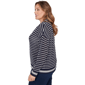 Plus Size Ruby Rd. Jetsetter Stripe Stitch Knit Bomber Jacket - image 4