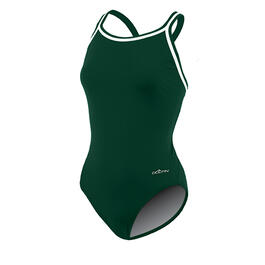 Womens Dolfin&#40;R&#41; Team Solid DBX Back One Piece Swimsuit - Forest
