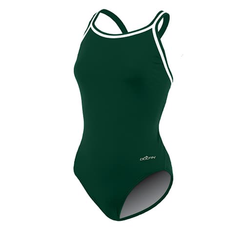 Womens Dolfin(R) Team Solid DBX Back One Piece Swimsuit - Forest - image 