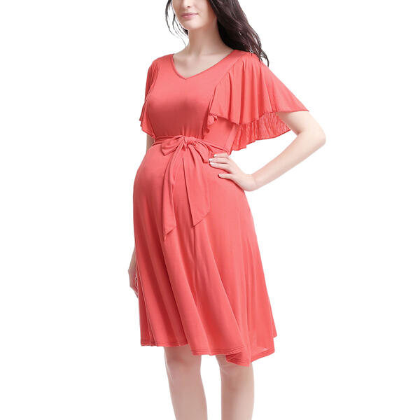 Womens Glow & Grow&#40;R&#41; Belted Nursing A-Line Maternity Dress - image 