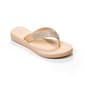 Womens Capelli Faux Leather Rhinestone Trim Flip Flops - image 1