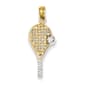 Gold Classics(tm) 14k. & Rhodium Tennis Racquet Pendant - image 1