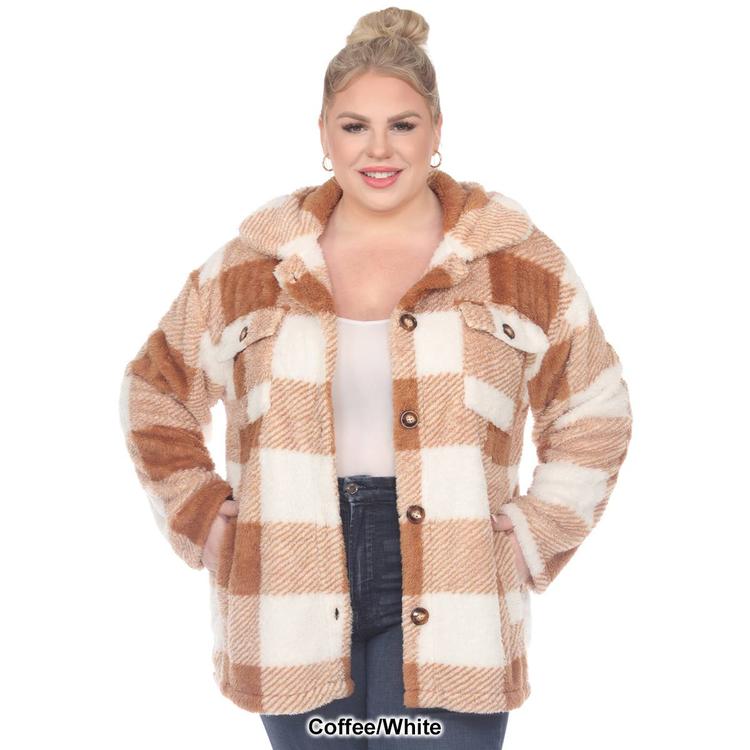 Plus Size White Mark Plaid Shacket