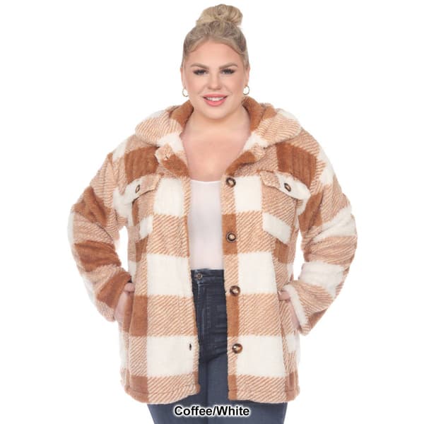 Plus Size White Mark Plaid Shacket