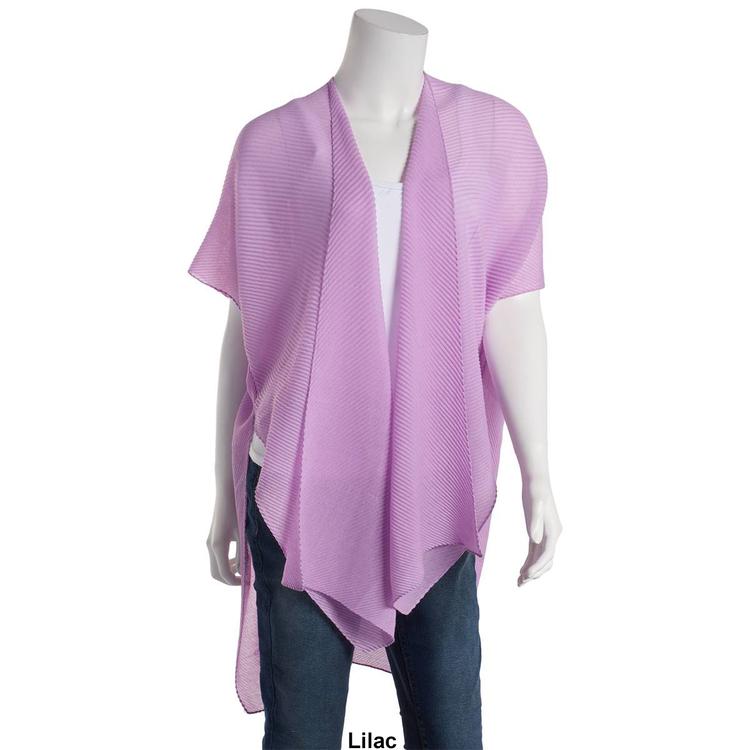 Womens Adrienne Vittadini Pleated Oversize Mesh Kimono