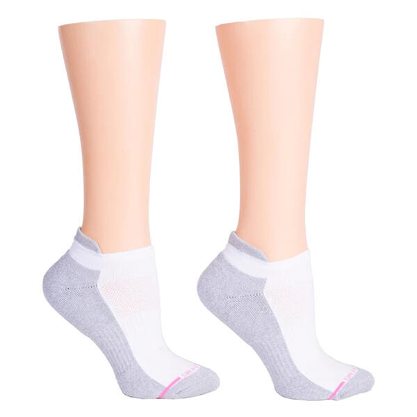 Womens Dr. Motion 2pk. Solid Half Cushion Compression Ankle Socks - image 