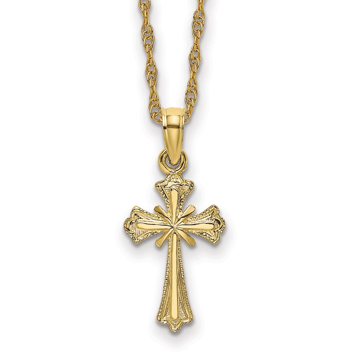 Gold Classics™ 10kt. Gold X-Center Cross Chain Necklace