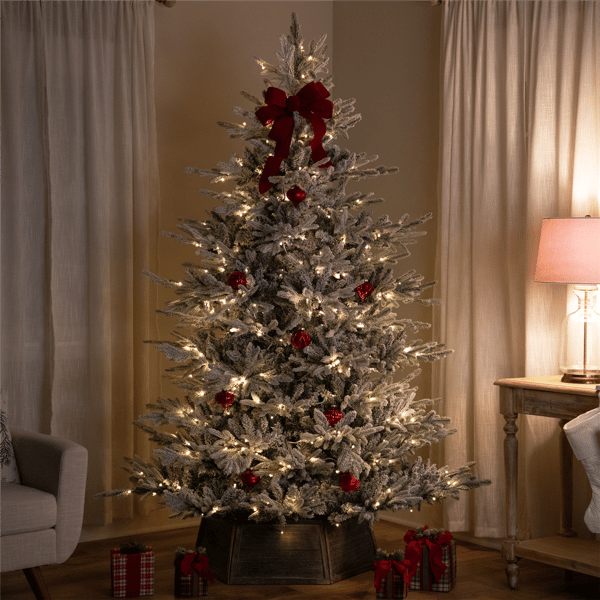 Northlight Real Touch™ 7.5ft. Pre-Lit Flock Teton Christmas Tree