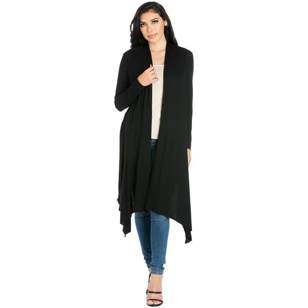 Womens 24/7 Comfort Apparel Extra Long Open Front Cardigan - image 