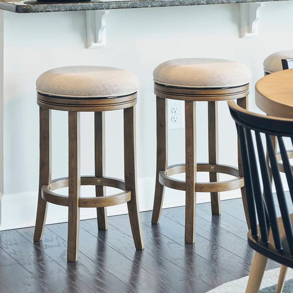 New Ridge Home Goods Victoria Bar-Height Backless Wood Barstool