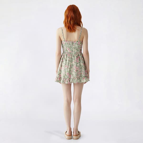 Juniors Trixxi Floral Ruffle Hem Skater Dress