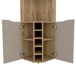 FM FURNITURE Lyla Macadamia Corner Bar Cabinet