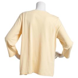 Petite Hasting & Smith 3/4 Sleeve Solid Button Detail Tee
