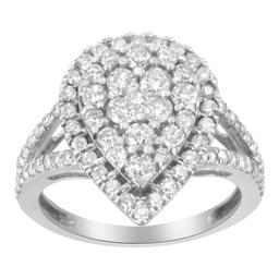 1 1/2 ct. Sterling Silver Diamond Cluster Ring