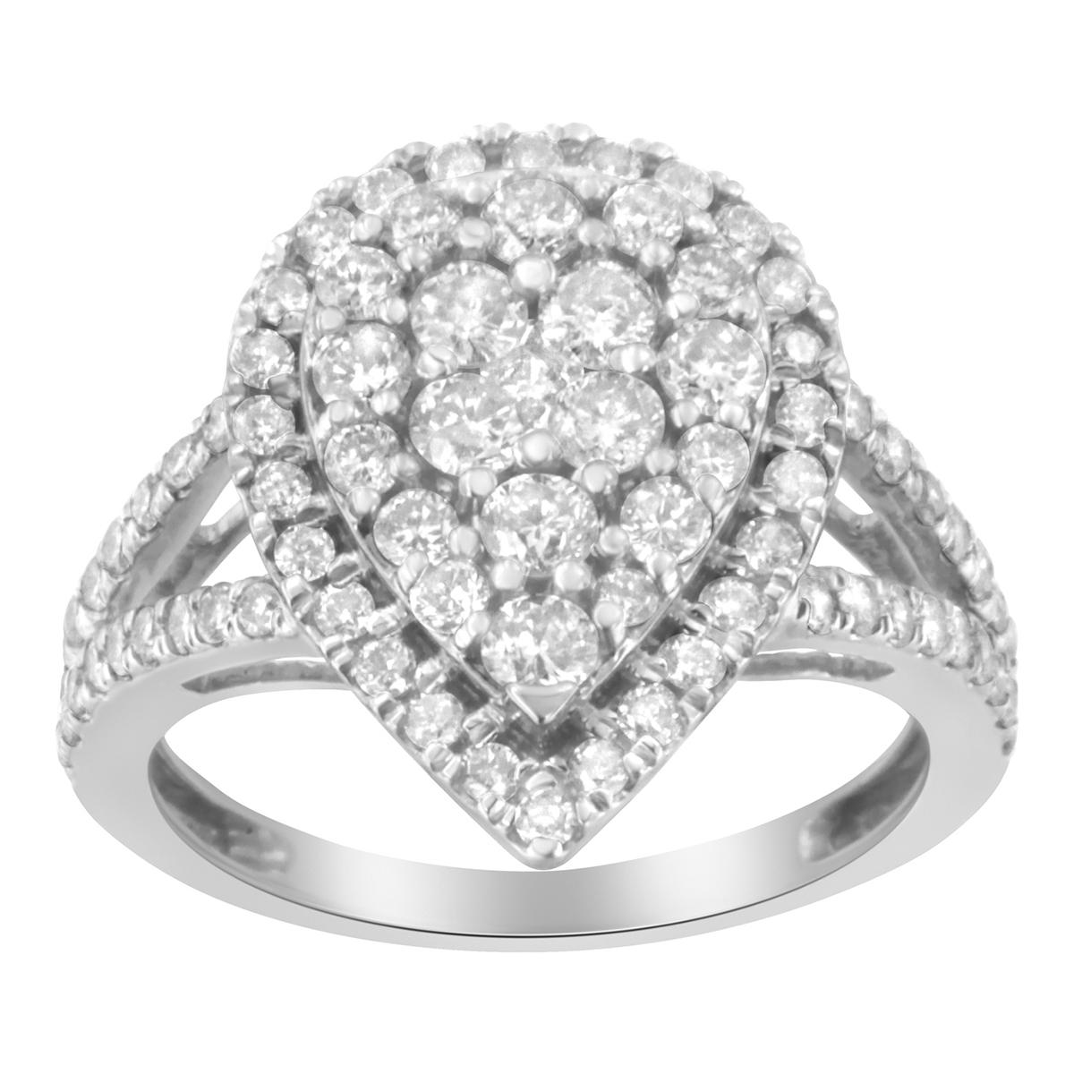 1 1/2 ct. Sterling Silver Diamond Cluster Ring