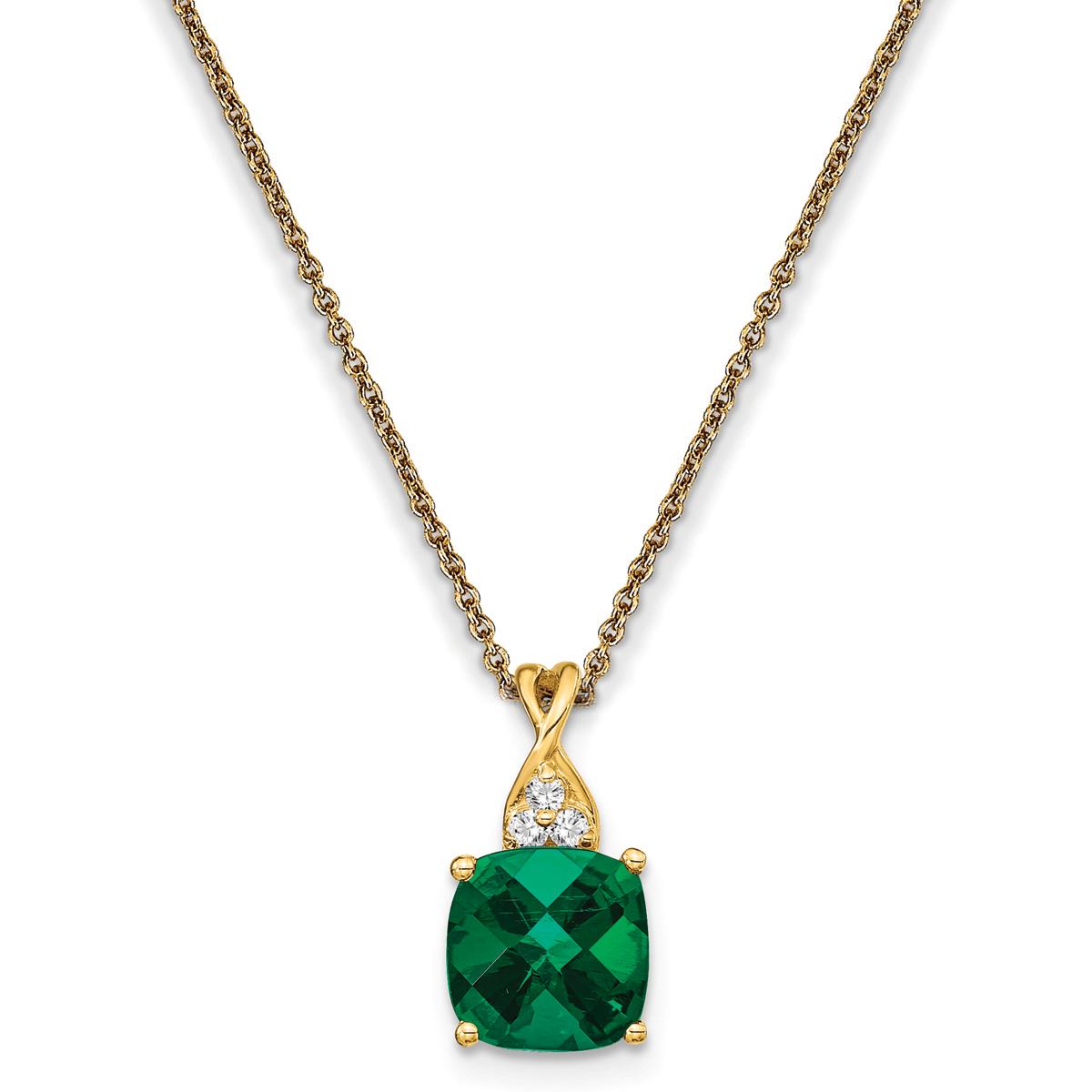 Gemstone Classics™ 14kt. Yellow Gold Emerald Diamond...