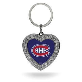 Womens NHL Montreal Canadiens Rhinestone Heart Key Ring