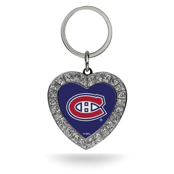 Womens NHL Montreal Canadiens Rhinestone Heart Key Ring - image 