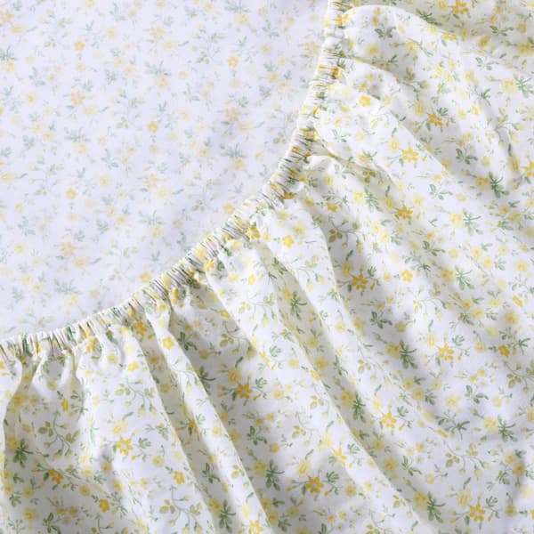 Laura Ashley Evie 100% Cotton Yellow Floral Sheet Set