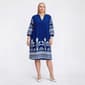Plus Size Mlle Gabrielle 3/4 Sleeve Border Tribal Shift Dress - image 1