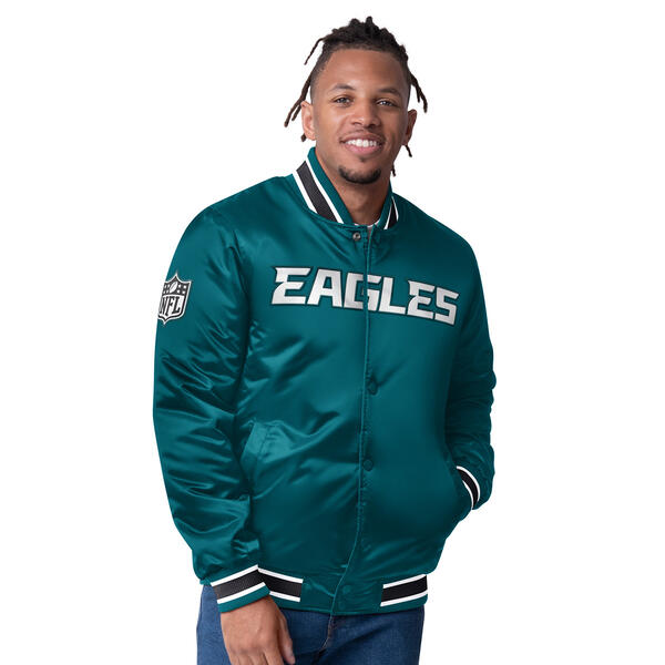 Mens Starter&#40;R&#41; Eagles Reversible Jacket - Green/Silver - image 