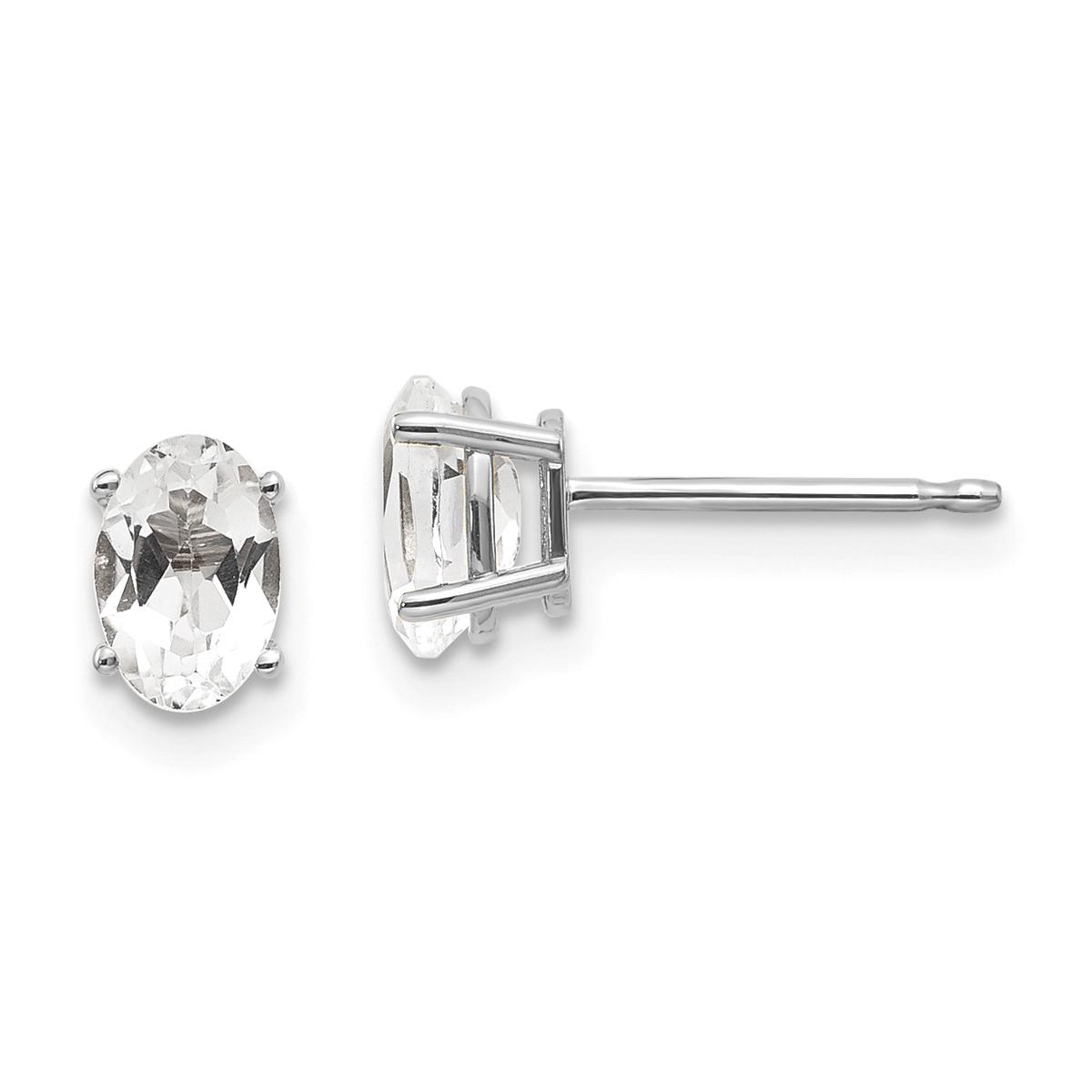 Gemstone Classics™ White Gold 6mm. White Topaz Earrings
