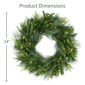 Puleo International 24in Pre-Lit Warm White LED Artificial Wreath - image 6