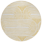 HomeRoots Gold & White Round Abstract Non Skid Area Rug - image 2