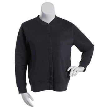 Plus Size Hasting & Smith Long Sleeve Fleece Baseball Cardigan - Boscov's